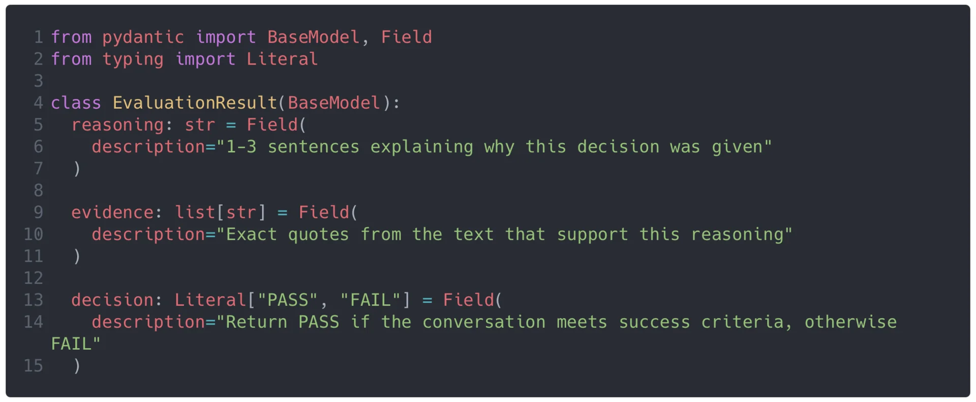 JSON schema for the RED evaluation framework