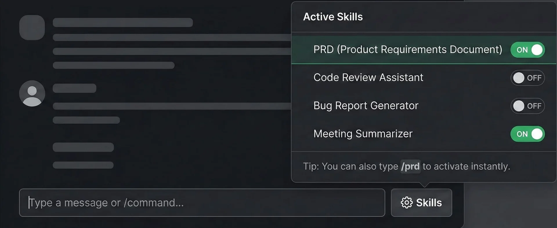 Subject matter expert interface for enabling required AI agent skills